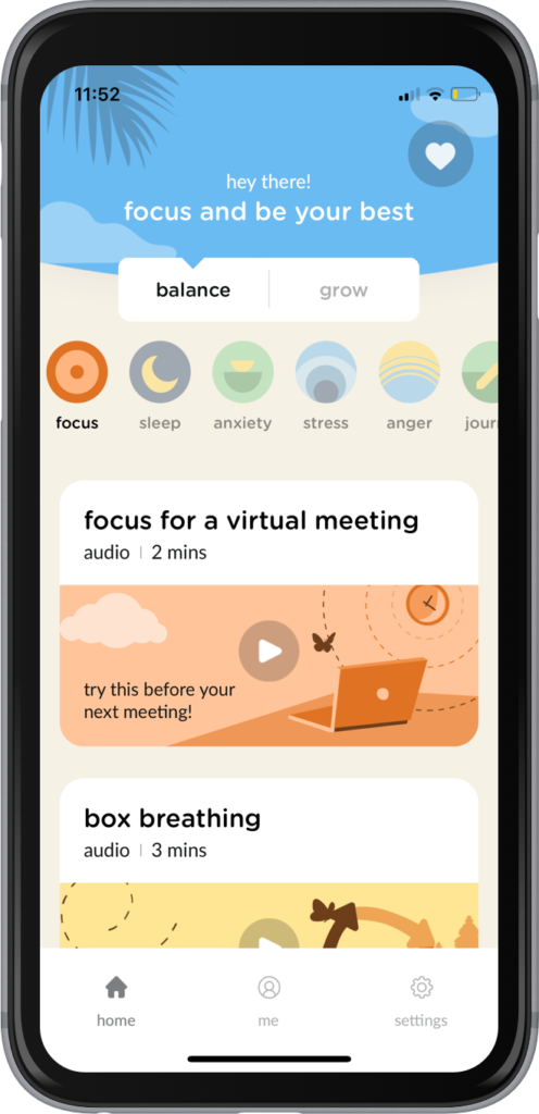 Evolve's guided audios help you focus on studying.